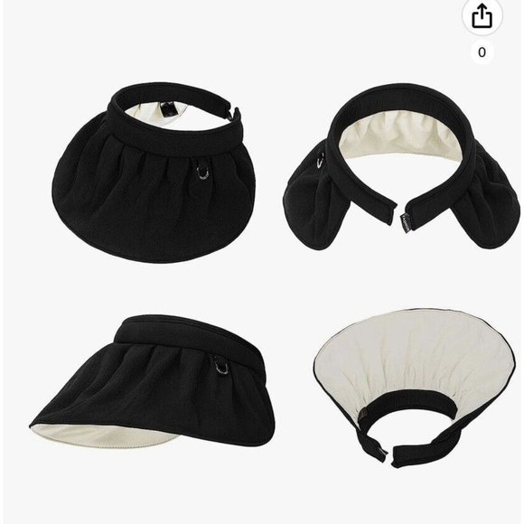 Ladies women summer sun visor beach hat Brand New Black - Picture 4 of 6